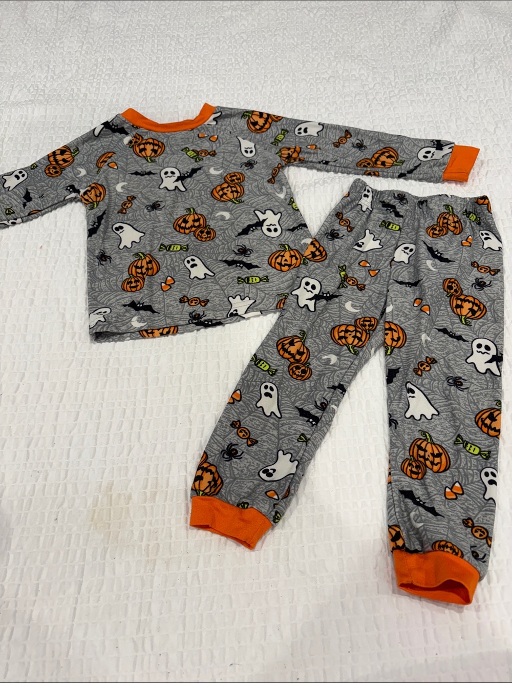 Monkey Bars Kids Halloween Pumpkin & Ghost Pajama Set 
Size 12 months